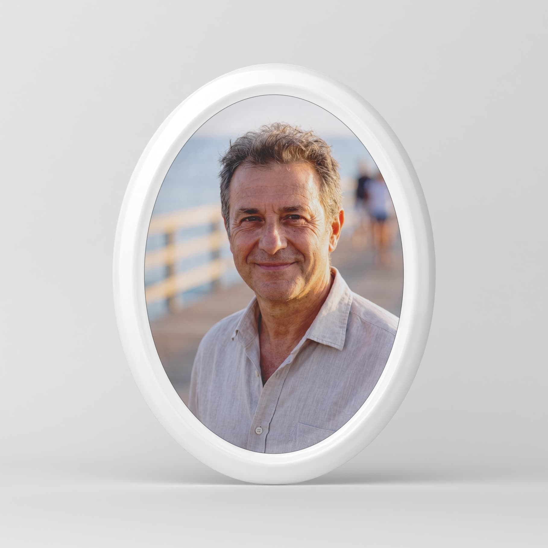 Porcelain photo for headstones - Framed Oval